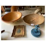 VTG TURDITOYS CALIFORNIA FOOTED BOWL, WOODEN