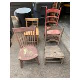 ASSORTED WOODEN CHAIRS, VARIOUS STYLES, PAINTED
