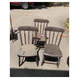 VTG PAINTED SPINDLE-BACK CHAIRS, GOLD STENCIL