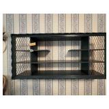 WALL-MOUNTED DISPLAY SHELF, PAINTED BLUE FINISH,