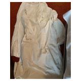 VTG WHITE COTTON GARMENTS, LACE TRIM, BUTTON