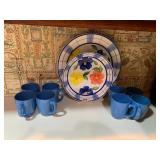 CORELLE STONEWARE DINNERWARE, FLORAL PATTERN,