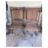 VTG FOLDING CHAIRS, WOOD CONSTRUCTION, SLATTED