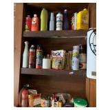 ASSORTED HOUSEHOLD CHEMICALS, LUBRICANTS, PEST