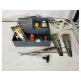 PLASTIC TACKLE BOX W/ GUN CARE SUPPLIES, HOPPE'S