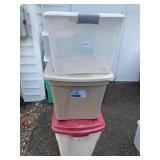 PLASTIC STORAGE BINS W/ LIDS, ASSORTED SIZES,