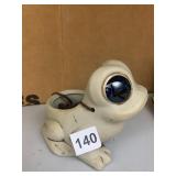 CERAMIC FROG PLANTER, MATTE OFF-WHITE FINISH,