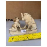 SOAPSTONE FIGURINE, CHILD AND DOG, CARVED STONE,