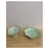 VICTORIA AUSTRIA PORCELAIN LEAF DISHES, PALE