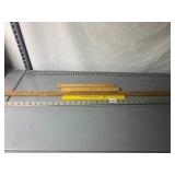 WOODEN AND METAL RULERS, VARIOUS LENGTHS, INCL
