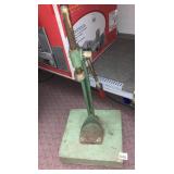 COBBLER STOOL, CAST IRON, GREEN PAINTED FINISH,