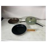 MIRRO FRYING PANS, NON-STICK COOKWARE, WOODEN