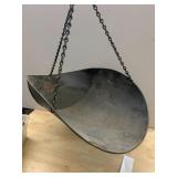 METAL HANGING BASKET, CURVED FORM, SUSPENDED BY