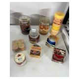 ASSORTED SCENTED CANDLES, GLASS JARS, WAX