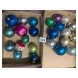 ASSORTED GLASS CHRISTMAS ORNAMENTS, MULTICOLORED,