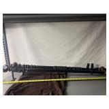 DOUBLE CURTAIN ROD SET, BLACK METAL, BRONZE-TONE