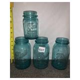 BALL PERFECT MASON AQUA GLASS JARS, MASON JAR