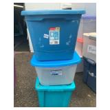 RUBBERMAID AND STERILITE PLASTIC STORAGE BINS,