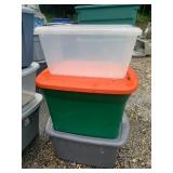 PLASTIC STORAGE TOTES, NESTING DESIGN, REMOVABLE