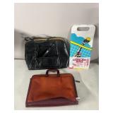 BAGGAGIO LEATHER BRIEFCASE, FAUX CROCODILE LAPTOP