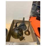 METAL OIL CANS, METAL FUNNEL, INDUSTRIAL