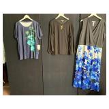 ASSORTED WOMEN'S TOPS AND DRESS, INCLUDES DG2