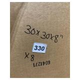 CORRUGATED CARDBOARD FLAT-PACKED. 30'X 30' X 8'