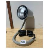 INDUSTRIAL GOOSENECK DESK LAMP, GREY METAL