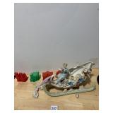 PORCELAIN FIGURAL SLEIGH CENTERPIECE W/ FEMALE