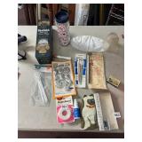 ASSORTED HOUSEHOLD TOOLS, SUPPLIES, GLENFIDDICH