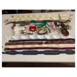 ASSORTED BELTS, INCLUDES BEADED MACRAME SASH,