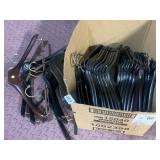ASSORTED WOODEN CLOTHES HANGERS, DARK FINISH,