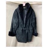 PELLE CLUB FAUX SUEDE HOODED COAT, BLACK, FAUX