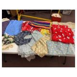 ASSORTED TEXTILES, FABRIC REMNANTS, LACE