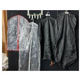 ASSORTED GARMENT BAGS, INCLUDES CLEAR PLASTIC AND