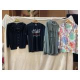 ASSORTED APPAREL, CABLE & GAUGE BLACK CARDIGAN W/