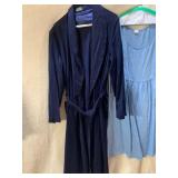 PACIFIC WORSTEDS WOOLENS NAVY BLUE WOOL ROBE,