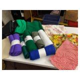 ASSORTED FABRIC REMNANTS, FELT, COTTON, POLYESTER