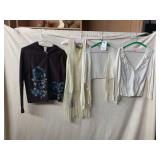 J.JILL MERINO WOOL HOODIE W/ FLORAL EMBROIDERY,