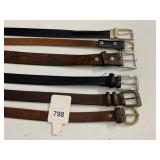 LEATHER BELTS, ASSORTED STYLES, METAL BUCKLES,