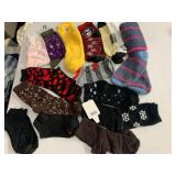 ASSORTED NOVELTY SOCKS, HOLIDAY, HEARTS, WINE
