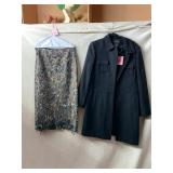 OUTBROOK BLACK WOOL COAT, TEXTURED MULTICOLOR