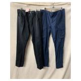 MENS PANTS, BLACK SLIM STRAIGHT JEANS, BLUE CARGO
