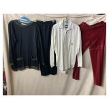 KAREN LESSLY ACRYLIC SWEATER AND PANTS SET, CHAPS