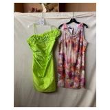 MARISA BARATELLI LIME GREEN ONE-SHOULDER DRESS,