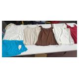 ASSORTED LADIES TOPS AND SKORT, INCLUDES DANSKIN,