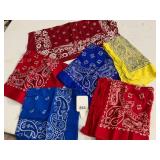 COTTON BANDANAS, ASSORTED COLORS, PAISLEY