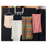 ASSORTED TABLE LINENS, INCLUDES RED AND WHITE