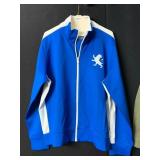 EXPRESS FULL-ZIP TRACK JACKET, BLUE W/ WHITE