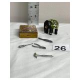 ASSORTED MINIATURES INCLUDES MOSAIC ELEPHANT